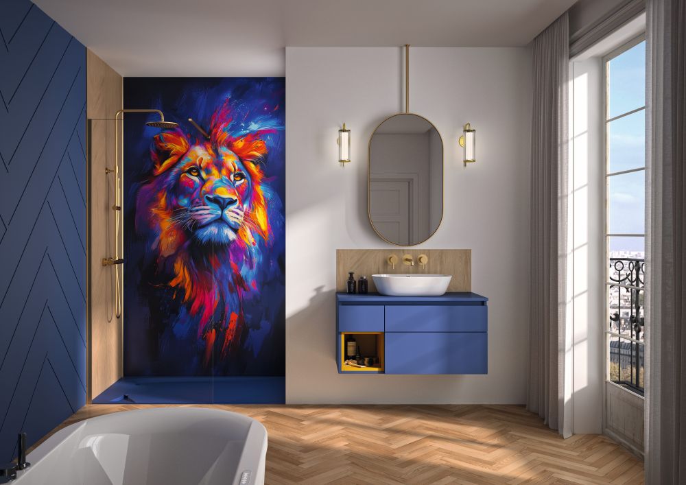 Kinewall-Lion-shower-focal-point