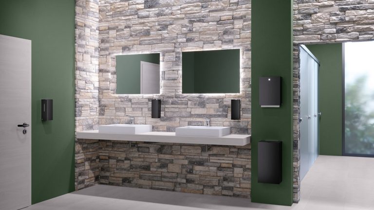 Hewi’s new disinfection dispenser column for entrances