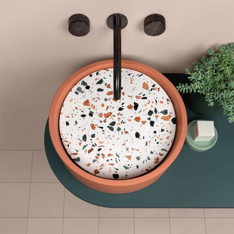 Kast unveils Holm Collection: Terrazzo meets concrete elegance Kast Holm Collection Basins