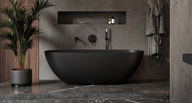 Baths, Basins & WCs: Sanitaryware that delivers luxury & longevity Bathroom-Review-Nosa-Vermont-Freestanding-Stone-Bath sanitaryware