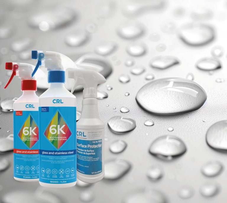 Keep glass clean & clear with CRL’s next generation Surface Protection Solutions CRL-Stone-Hydrophobic