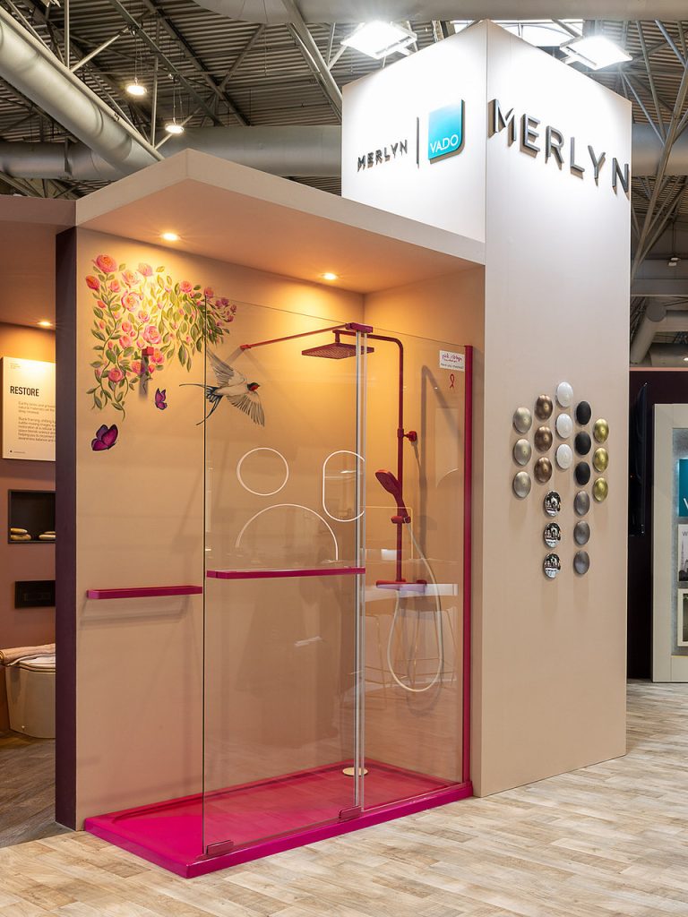MERLYN unveils one-off pink shower in partnership with the Pink Ribbon Foundation Merlllyn Pink Ribbon Foundation