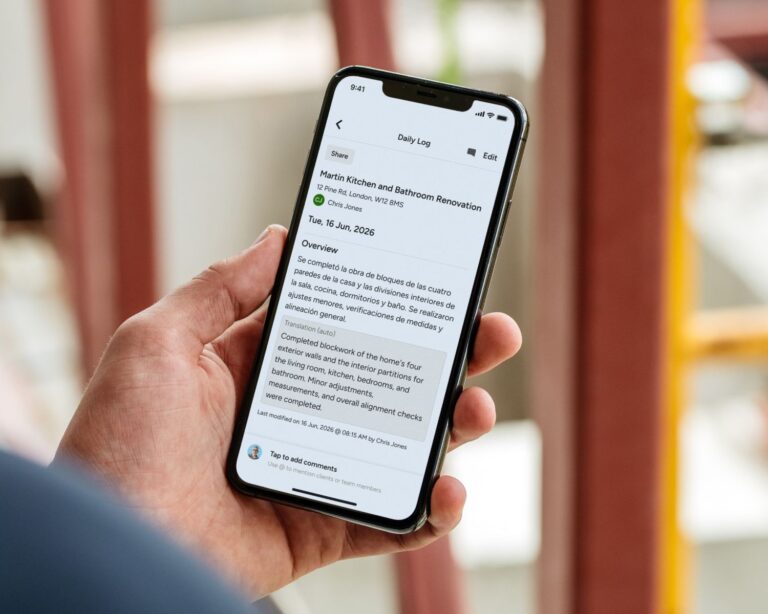 Houzz Pro simplifies project documentation with AI-powered mobile tools UK-26Q2-PR-Houzz-Pro-Translations