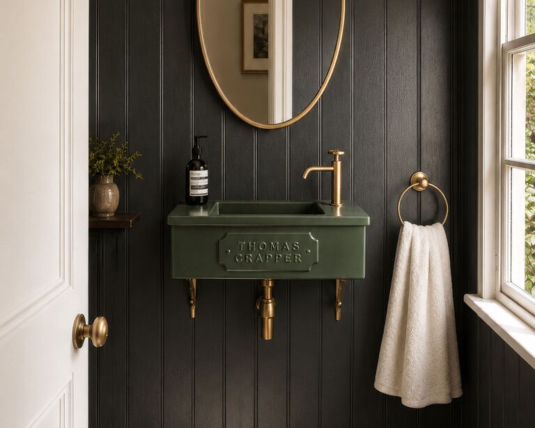 Thomas Crapper brings a British bathroom classic Back into focus Thomas_Crapper_Bentham_Basin_Forest_Green